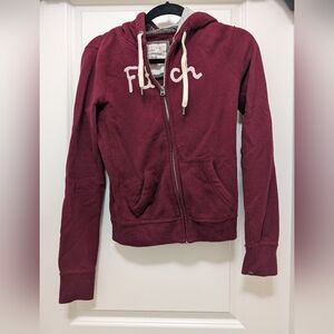 Burgundy Abercrombie & Fitch hoodie in size small